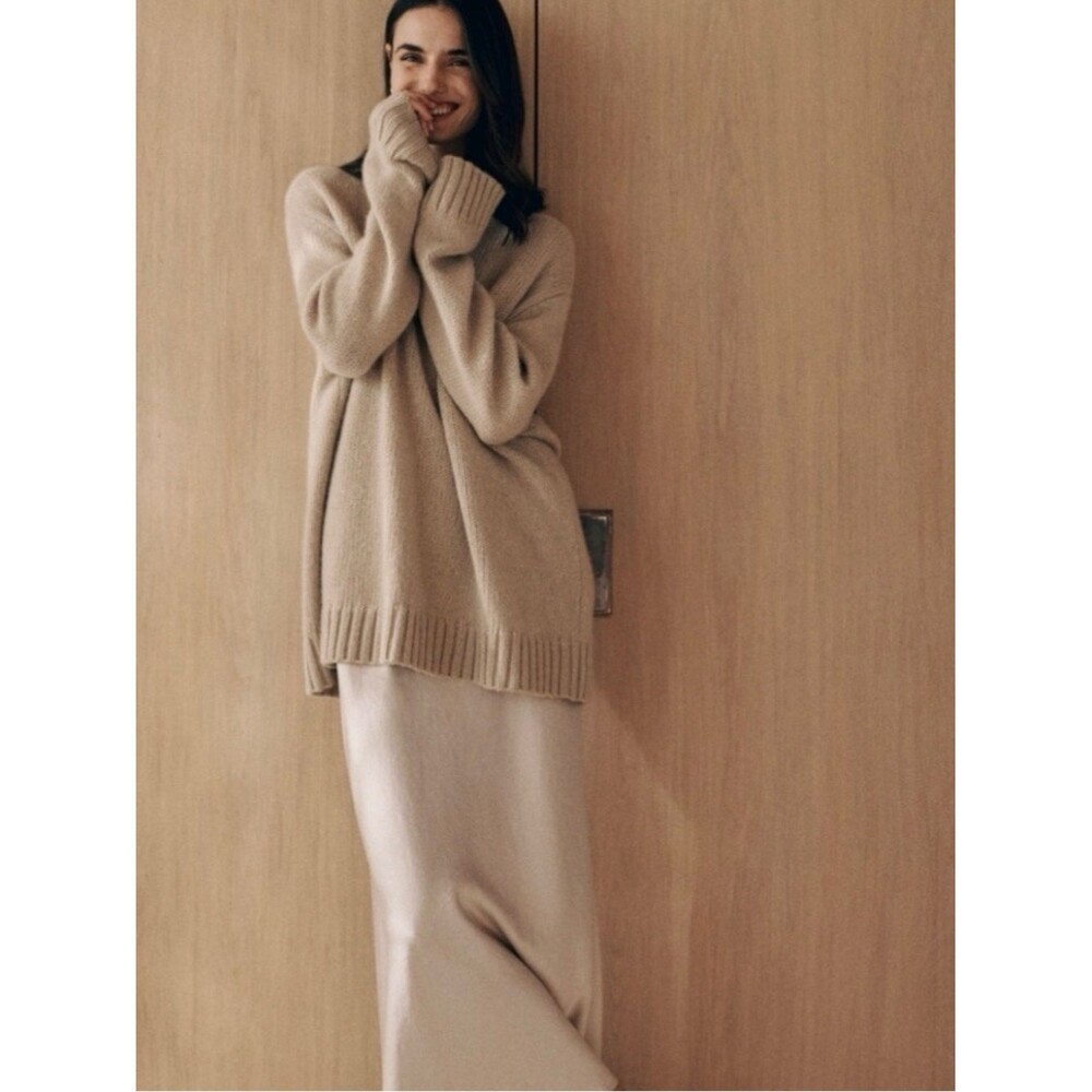 Jenni Kayne Cashmere Amelia Crewneck Sweater in Warm Sand Size Small - Picture 8 of 8